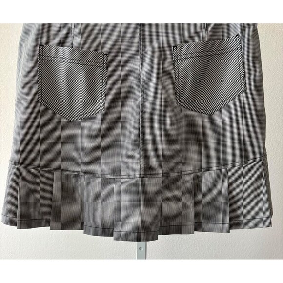 IBKÜL Golf Skort 8 Gingham Check Pleated Hem UPF 50 Activewear Tenniscore Preppy - Picture 13 of 13